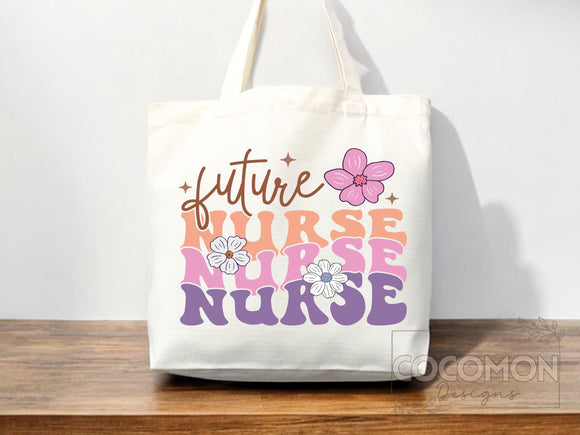 Nurse Canvas Tote Bag Nursing Bag Registered Nurse Gift for Her Women Bag Everyday Tote Eco Friendly Gift Tote Shopper Reusable Grocery Bag