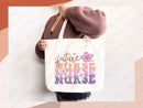Nurse Canvas Tote Bag Nursing Bag Registered Nurse Gift for Her Women Bag Everyday Tote Eco Friendly Gift Tote Shopper Reusable Grocery Bag
