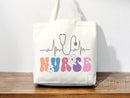 Nurse Canvas Tote Bag Nursing Bag Registered Nurse Gift for Her Women Bag Everyday Tote Eco Friendly Gift Tote Shopper Reusable Grocery Bag