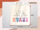 Nurse Canvas Tote Bag Nursing Bag Registered Nurse Gift for Her Women Bag Everyday Tote Eco Friendly Gift Tote Shopper Reusable Grocery Bag