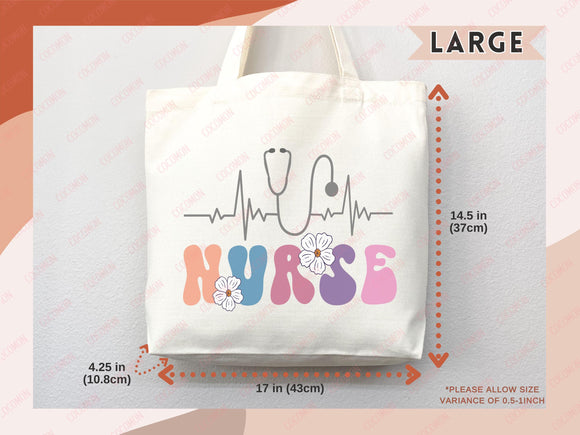 Nurse Canvas Tote Bag Nursing Bag Registered Nurse Gift for Her Women Bag Everyday Tote Eco Friendly Gift Tote Shopper Reusable Grocery Bag