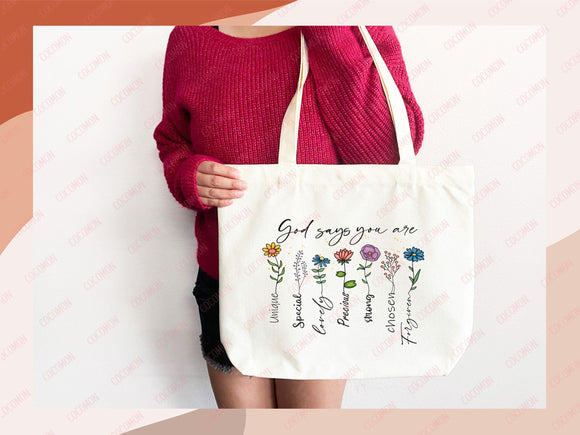 Faith Tote Bag Christian Tote Bag Gift Religious Scripture Gift Bible Verse Christian Girl Gift Church Sunday School Bag Campus Tote Shopper