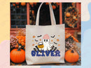 Personalized Halloween Tote Bag Custom Name Tote Kids Trick or Treat Halloween Gift Bag Goodie Bag Spooky Halloween Party Favor Gift