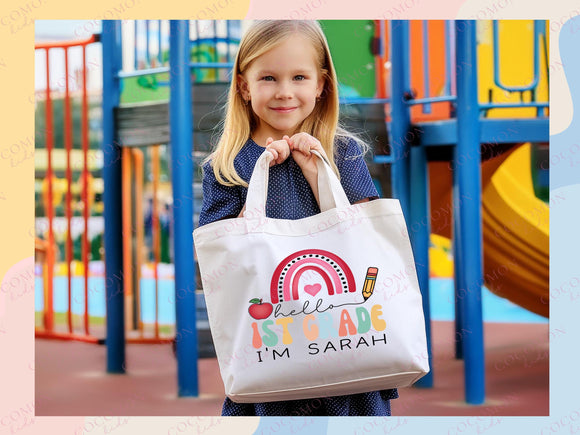 Personalized Name Tote Bag Custom Name Tote Bag Custom Tote Shopper Womens Bag Customized Name Gift For Her Kids Bag School Bag For Kids