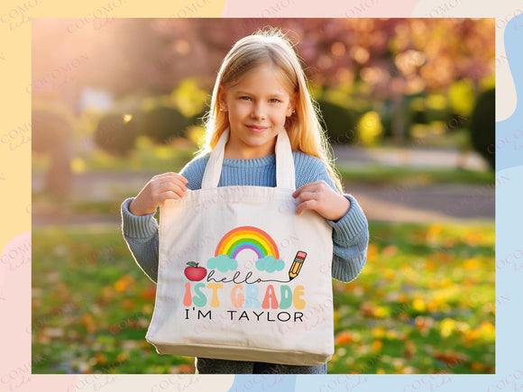 Personalized Name Tote Bag Custom Name Tote Bag Custom Tote Shopper Womens Bag Customized Name Gift For Her Kids Bag School Bag For Kids