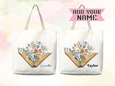 Personalized Name Tote Bag Custom Name Tote Bag Custom Tote Shopper Library Bag Customized Name Gift For Her Kids Bag School Bag For Kids