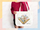 Personalized Name Tote Bag Custom Name Tote Bag Custom Tote Shopper Library Bag Customized Name Gift For Her Kids Bag School Bag For Kids