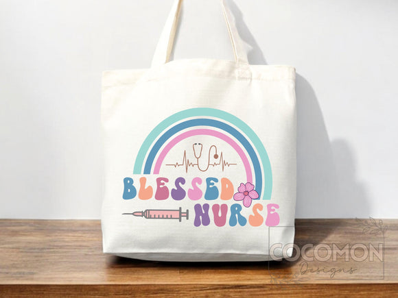 Nurse Canvas Tote Bag Nursing Bag Registered Nurse Gift for Her Women Bag Everyday Tote Eco Friendly Gift Tote Shopper Reusable Grocery Bag