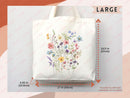 Floral Tote Bag flower tote canvas wildflower bag eco friendly bag aesthetic tote bag reusable bag gift for plant lover tote flower bag cute