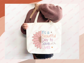 Nurse Canvas Tote Bag Nursing Bag Registered Nurse Gift for Her Women Bag Everyday Tote Eco Friendly Gift Tote Shopper Reusable Grocery Bag