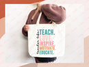 Teacher Appreciation Gift Tote Bag Canvas Custom Teacher Gift Personalized School Bag Gifted Teacher Tote Reusable Bag School Campus Bag