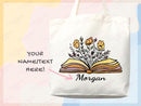 Customized Name Tote Bag Floral Tote Bag Personalized Name Bag Custom Name Tote Bag Custom Gift Bridesmaids Bag Gift Tote Shopper Women Bag