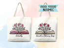 Customized Name Tote Bag Floral Tote Bag Personalized Name Bag Custom Name Tote Bag Custom Gift Bridesmaids Bag Gift Tote Shopper Women Bag