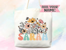 Customized Name Tote Bag Floral Tote Bag Personalized Name Bag Custom Name Tote Bag Custom Gift Bridesmaids Bag Gift Tote Shopper Women Bag