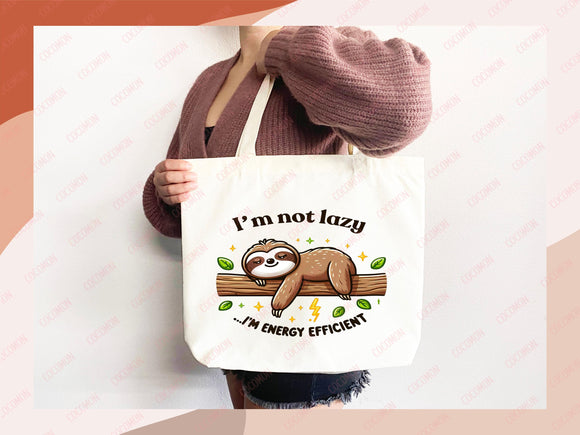 Sloth Canvas Tote Bag Funny Sloth Lover Gift Tote Bag Everyday Tote Eco Friendly Gift Tote Shopper Bag Reusable Grocery Bag Cute Bag Animal