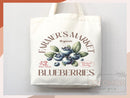Blueberry Canvas Tote Bag Farmers Market Tote Bag Gift Tote Shopper Bag Everyday Tote Eco Friendly Bag Tote Reusable Grocery Bag Cute Bag