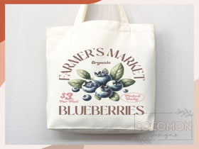 Blueberry Tote Bag — Blueberry Lover Gift