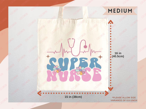 Nurse Canvas Tote Bag Nursing Bag Registered Nurse Gift for Her Women Bag Everyday Tote Eco Friendly Gift Tote Shopper Reusable Grocery Bag