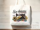 Sewing Lover Canvas Tote Bag Funny Gift Sewing Bag Knit Everyday Tote Eco Friendly Gift Tote Shopper Reusable Grocery Bag Cute Aesthetic Bag