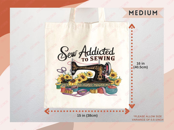 Sewing Lover Canvas Tote Bag Funny Gift Sewing Bag Knit Everyday Tote Eco Friendly Gift Tote Shopper Reusable Grocery Bag Cute Aesthetic Bag