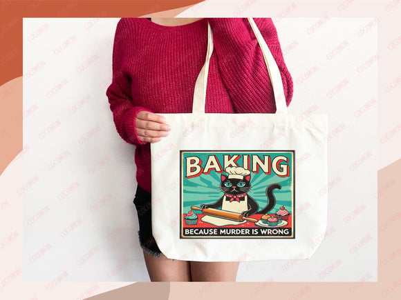 Baking Lover Canvas Tote Bag Funny Baker Gift Tote Bag Everyday Tote Eco Friendly Gift Tote Shopper Reusable Grocery Bag Cute Aesthetic Bag