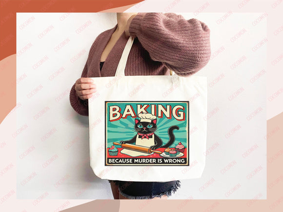 Baking Lover Canvas Tote Bag Funny Baker Gift Tote Bag Everyday Tote Eco Friendly Gift Tote Shopper Reusable Grocery Bag Cute Aesthetic Bag