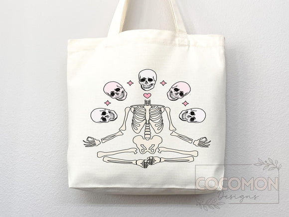 Yoga Canvas Tote Bag Fun Yoga Lover Gift for Yoga Tote Bag Everyday Tote Eco Friendly Aesthetic Tote Shopper Reusable Grocery Bag Cute Bag