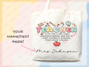 Teacher Appreciation Gift Tote Bag Canvas Custom Teacher Gift Personalized School Bag Gifted Teacher Tote Reusable Bag School Campus Bag