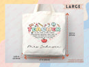Teacher Appreciation Gift Tote Bag Canvas Custom Teacher Gift Personalized School Bag Gifted Teacher Tote Reusable Bag School Campus Bag
