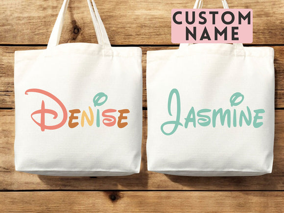 Personalized Name Bag Custom Name Tote Bag Custom Gift Bridesmaids Bag Gift Tote Shopper Women Bag Customized Name Personalized Gift For Her