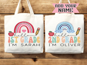 Personalized Name Tote Bag Custom Name Tote Bag Custom Tote Shopper Womens Bag Customized Name Gift For Her Kids Bag School Bag For Kids