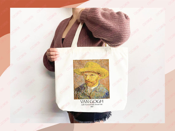 Van Gogh Tote Bag Artsy Bag Van Gogh Shoulder Bag Van Gogh School Tote Eco Friendly Aesthetic Tote Shopper Reusable Grocery Bag Gift for Her