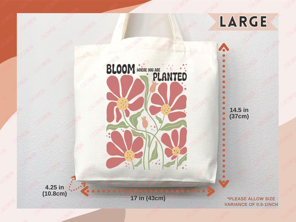 Floral Tote Bag flower tote canvas wildflower bag eco friendly bag aesthetic tote bag reusable bag gift for plant lover tote flower bag cute