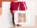 Floral Tote Bag flower tote canvas wildflower bag eco friendly bag aesthetic tote bag reusable bag gift for plant lover tote flower bag cute