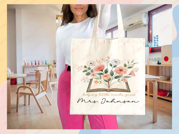 Teacher Appreciation Gift Tote Bag Canvas Custom Teacher Gift Personalized School Bag Gifted Teacher Tote Reusable Bag School Campus Bag