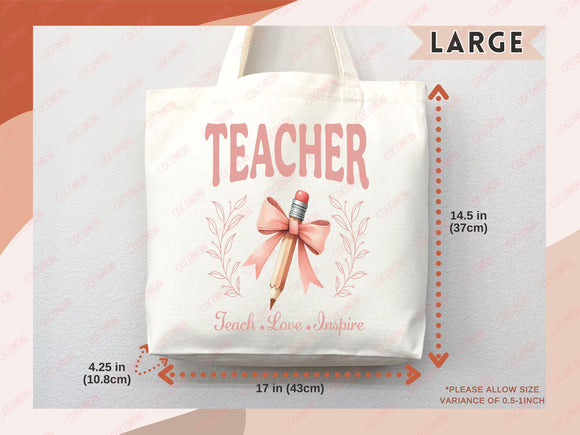 Teacher Appreciation Gift Tote Bag Canvas Custom Teacher Gift Personalized School Bag Gifted Teacher Tote Reusable Bag School Campus Bag