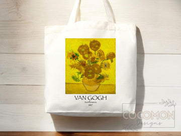 Van Gogh Tote Bag Artsy Bag Van Gogh Shoulder Bag Van Gogh School Tote Eco Friendly Aesthetic Tote Shopper Reusable Grocery Bag Gift for Her