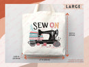Sewing Lover Canvas Tote Bag Funny Gift Sewing Bag Knit Everyday Tote Eco Friendly Gift Tote Shopper Reusable Grocery Bag Cute Aesthetic Bag