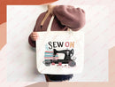 Sewing Lover Canvas Tote Bag Funny Gift Sewing Bag Knit Everyday Tote Eco Friendly Gift Tote Shopper Reusable Grocery Bag Cute Aesthetic Bag
