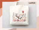 Chicken Canvas Tote Bag Funny Chicken Lover Gift Tote Bag Everyday Tote Eco Friendly Campus Tote Reusable Grocery Bag Cute Bag Aesthetic Bag