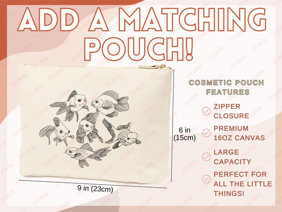 Goldfish Canvas Tote Bag Goldfish Lover Gift Tote Bag Everyday Tote Eco Friendly Aesthetic Tote Shopper Reusable Grocery Bag Cute Bag Animal