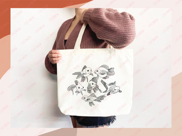 Goldfish Canvas Tote Bag Goldfish Lover Gift Tote Bag Everyday Tote Eco Friendly Aesthetic Tote Shopper Reusable Grocery Bag Cute Bag Animal