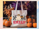 Personalized Halloween Tote Bag Custom Name Tote Kids Trick or Treat Halloween Gift Bag Goodie Bag Spooky Halloween Party Favor Gift