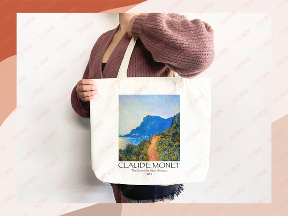 Monet Tote Bag Artsy Bag Monet Shoulder Bag Monet Gift School Tote Eco Friendly Aesthetic Tote Shopper Reusable Grocery Bag Gift for Her