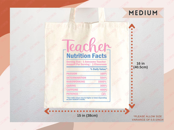 Teacher Appreciation Gift Tote Bag Canvas Custom Teacher Gift Personalized School Bag Gifted Teacher Tote Reusable Bag School Campus Bag