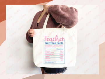 Teacher Appreciation Gift Tote Bag Canvas Custom Teacher Gift Personalized School Bag Gifted Teacher Tote Reusable Bag School Campus Bag