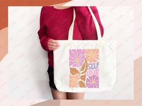 Floral Tote Bag flower tote canvas wildflower bag eco friendly bag aesthetic tote bag reusable bag gift for plant lover tote flower bag cute