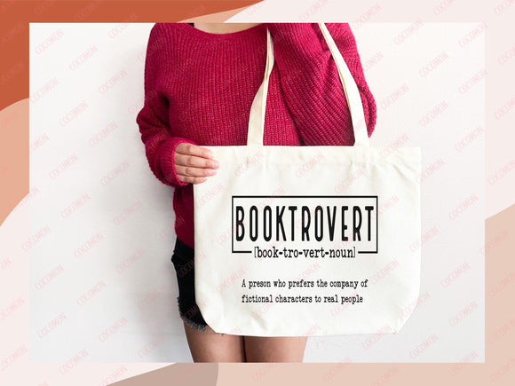 Book Lovers Tote Booktrovert Tote Bag Gift for Book Lover Bookworms Gift For Teachers Readers' Tote Shopper Library Bag School aesthetic bag