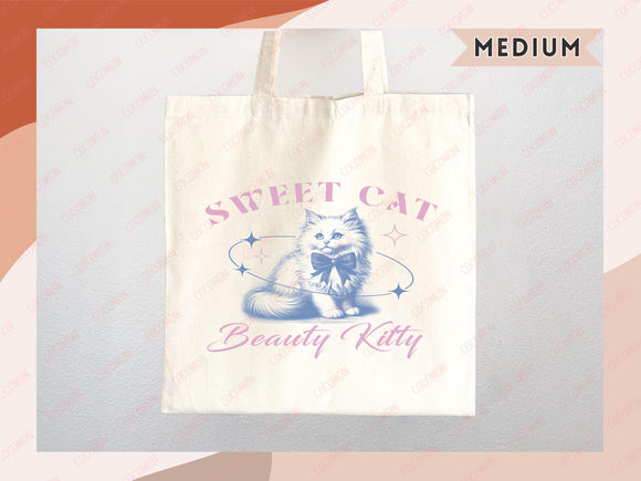 Cat Tote Bag Cat Lover Gift For Mom Cute Funny Canvas Tote Bag Animal Lover Reusable Bag Aesthetic Tote Shopper Women's Tote School Bag Tote