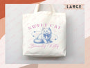 Cat Tote Bag Cat Lover Gift For Mom Cute Funny Canvas Tote Bag Animal Lover Reusable Bag Aesthetic Tote Shopper Women's Tote School Bag Tote